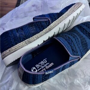 Navy Blue Espadrille Slip-On Shoes